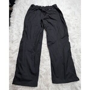 LL Bean Rain Pants Mens Large Black Waterproof Pull On Outdoors Full Side Zips